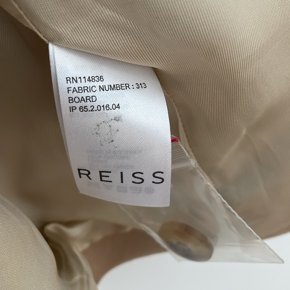 REISS Camel-Colored Wool-Blend Coat (XS) NWOT - Picture 6 of 7